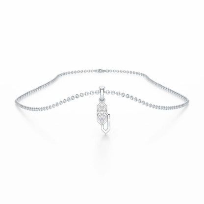 Moonbeam Glow Silver Pendant - White Gold - Image 3