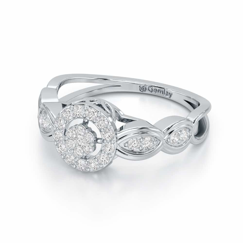 Ethereal Avni Silver Ring - White Gold - Image 3