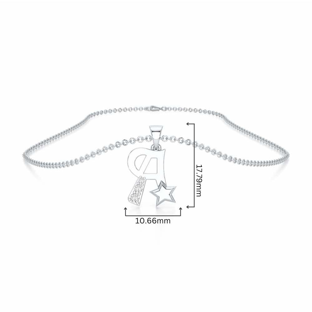A-Glint Silver Pendant - White Gold - Image 4