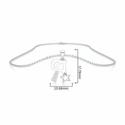A-Glint Silver Pendant - White Gold - Image 4