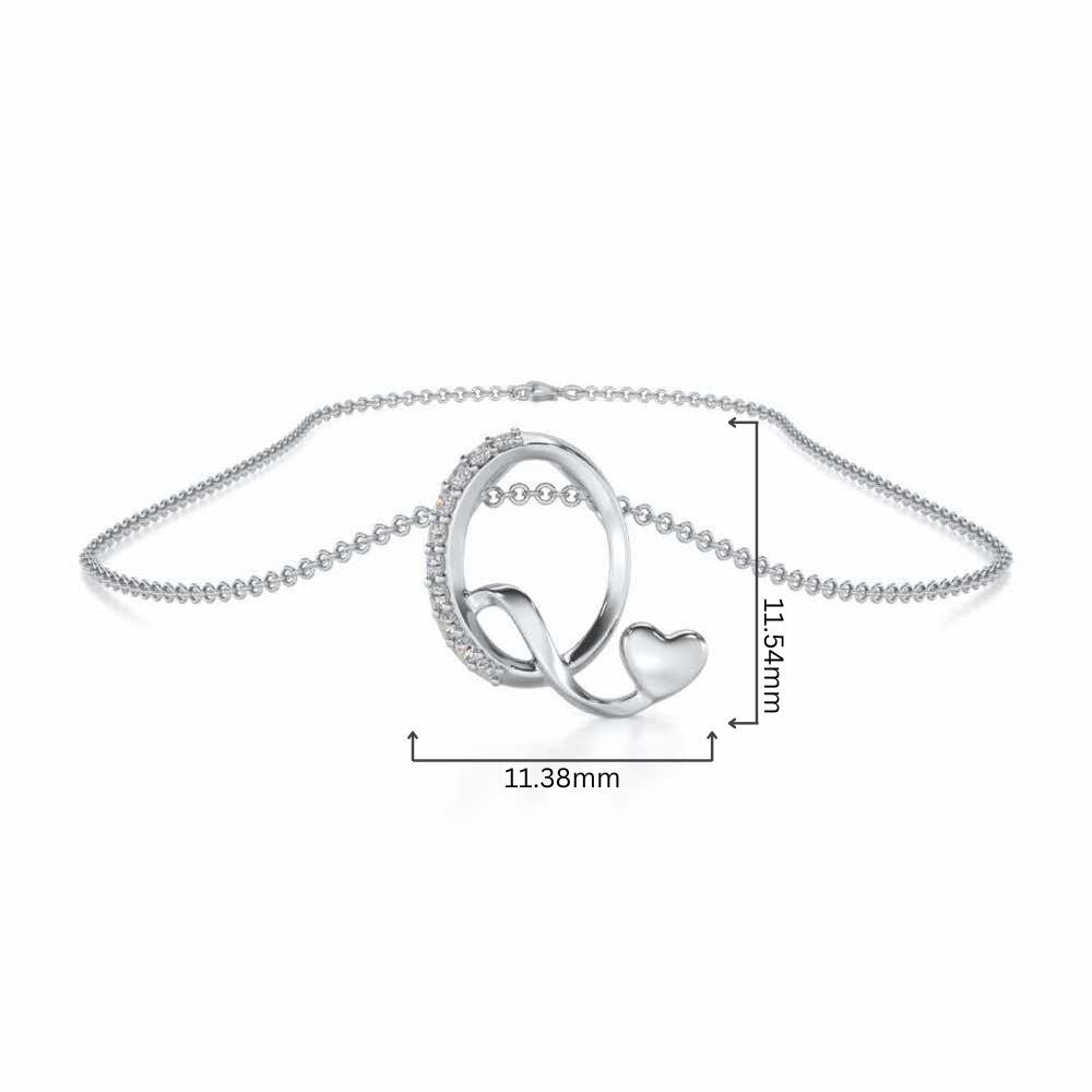 Lovely Q Silver Pendant - White Gold - Image 4
