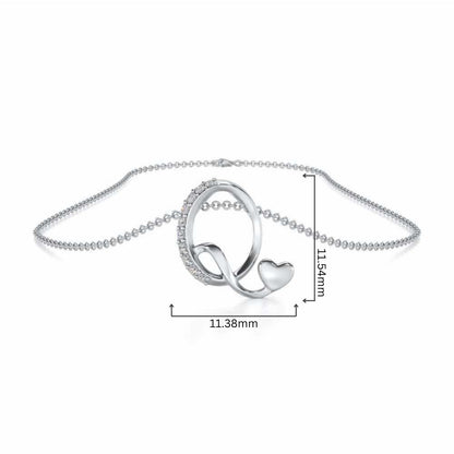 Lovely Q Silver Pendant - White Gold - Image 4