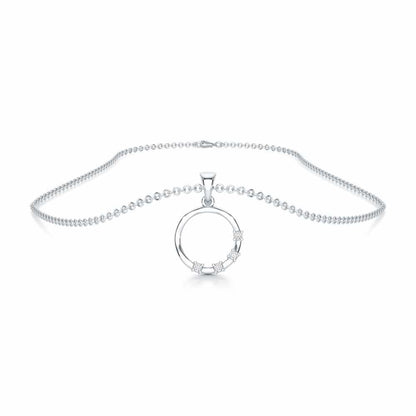 Halo Whisper Silver Pendant - White Gold - Image 3