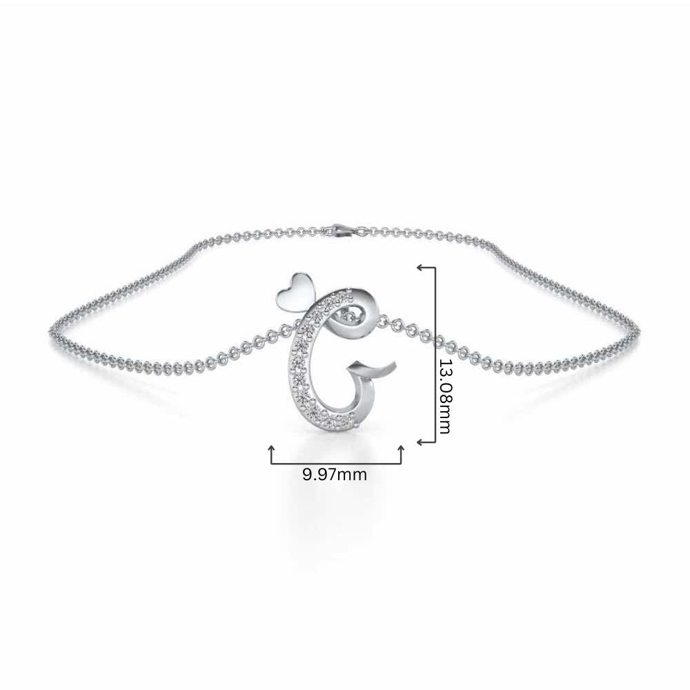 Lovely G Silver Pendant - White Gold - Image 4