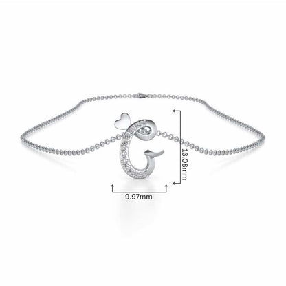 Lovely G Silver Pendant - White Gold - Image 4