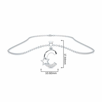 C-Glint Silver Pendant - White Gold - Image 4
