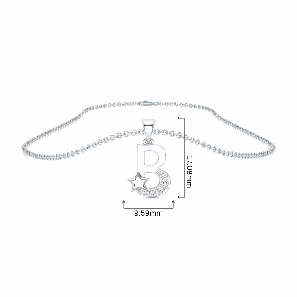 B-Glint Silver Pendant - White Gold - Image 4