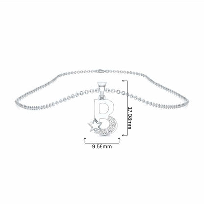 B-Glint Silver Pendant - White Gold - Image 4