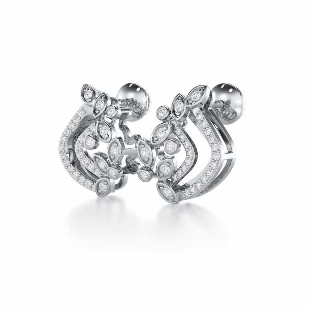 Melodic Bliss Silver Earrings - White Gold - Image 3