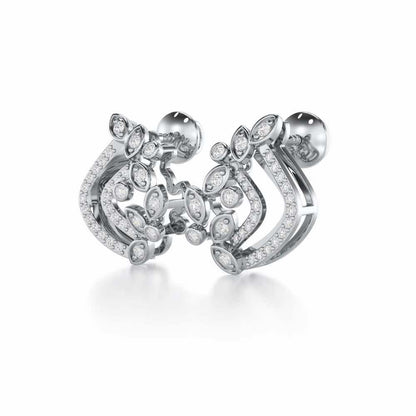 Melodic Bliss Silver Earrings - White Gold - Image 3