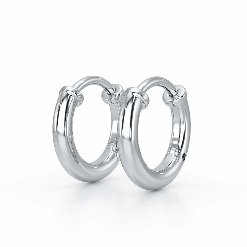 Tiny Glints Bali Earrings - White Gold - Image 3