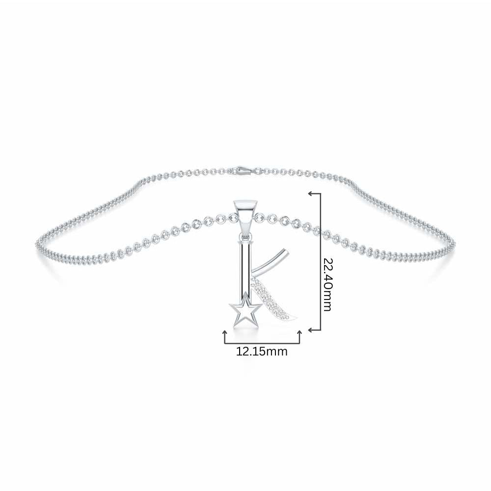 K-Glint Silver Pendant - White Gold - Image 4