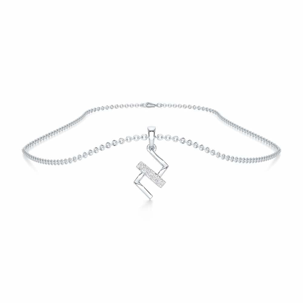 Subtle Spark Silver Pendant - White Gold - Image 3