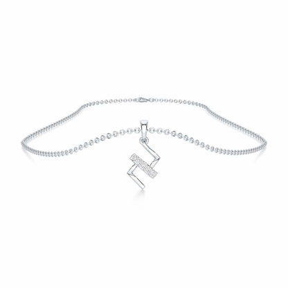 Subtle Spark Silver Pendant - White Gold - Image 3