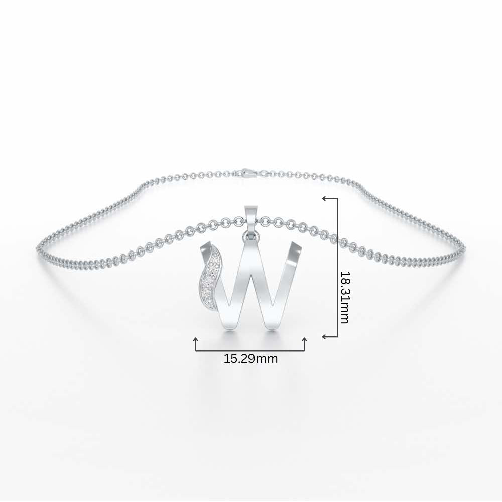 W-Spark Silver Pendant - White Gold - Image 4