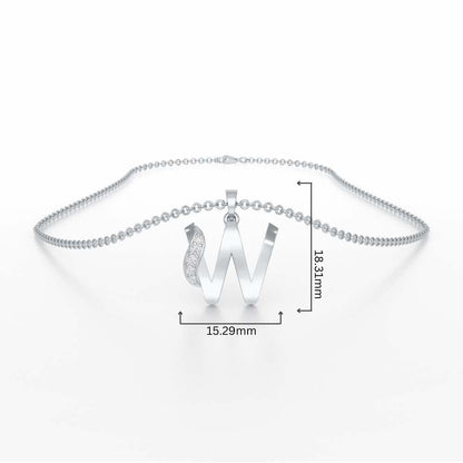 W-Spark Silver Pendant - White Gold - Image 4