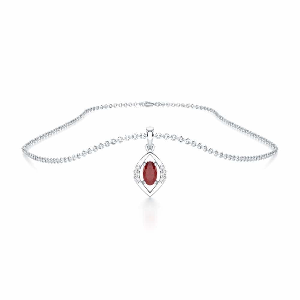 Gleam of Serenity Silver Pendant - White Gold - Image 3