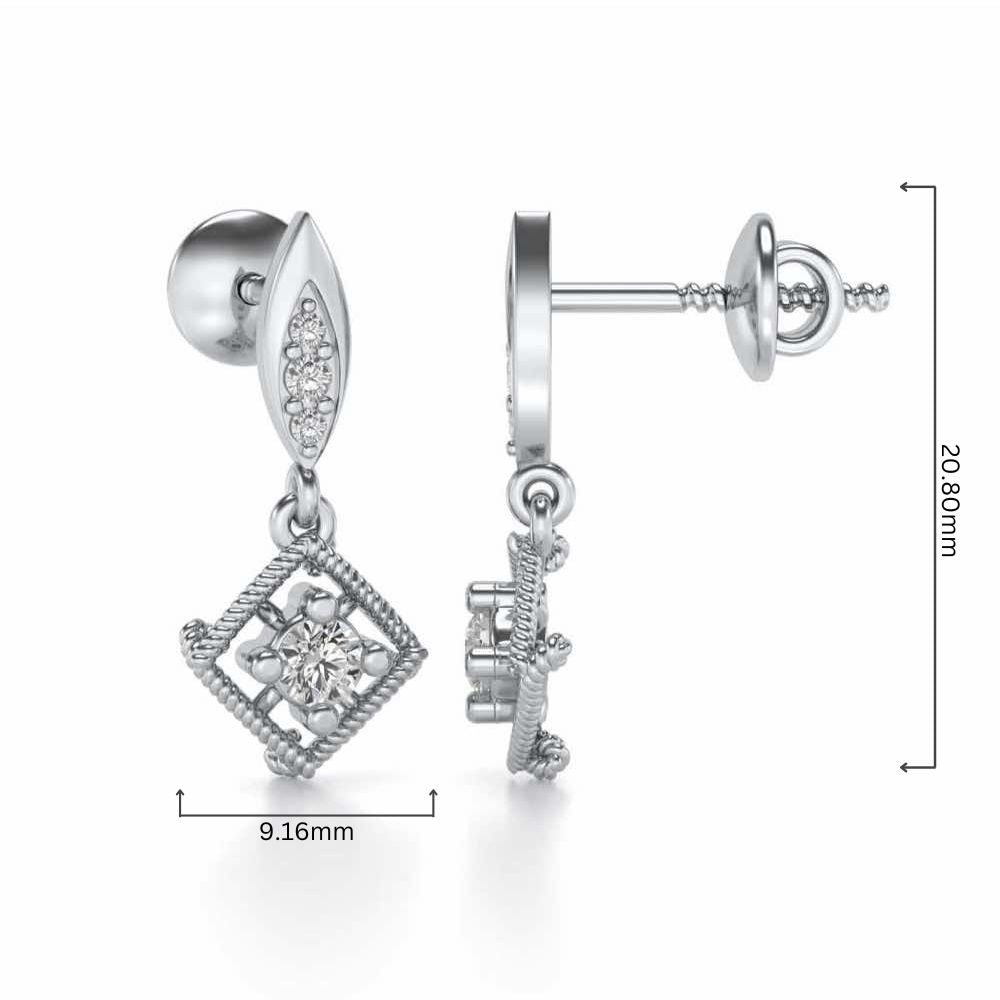 Tinsel Drop Earrings - White Gold - Image 4
