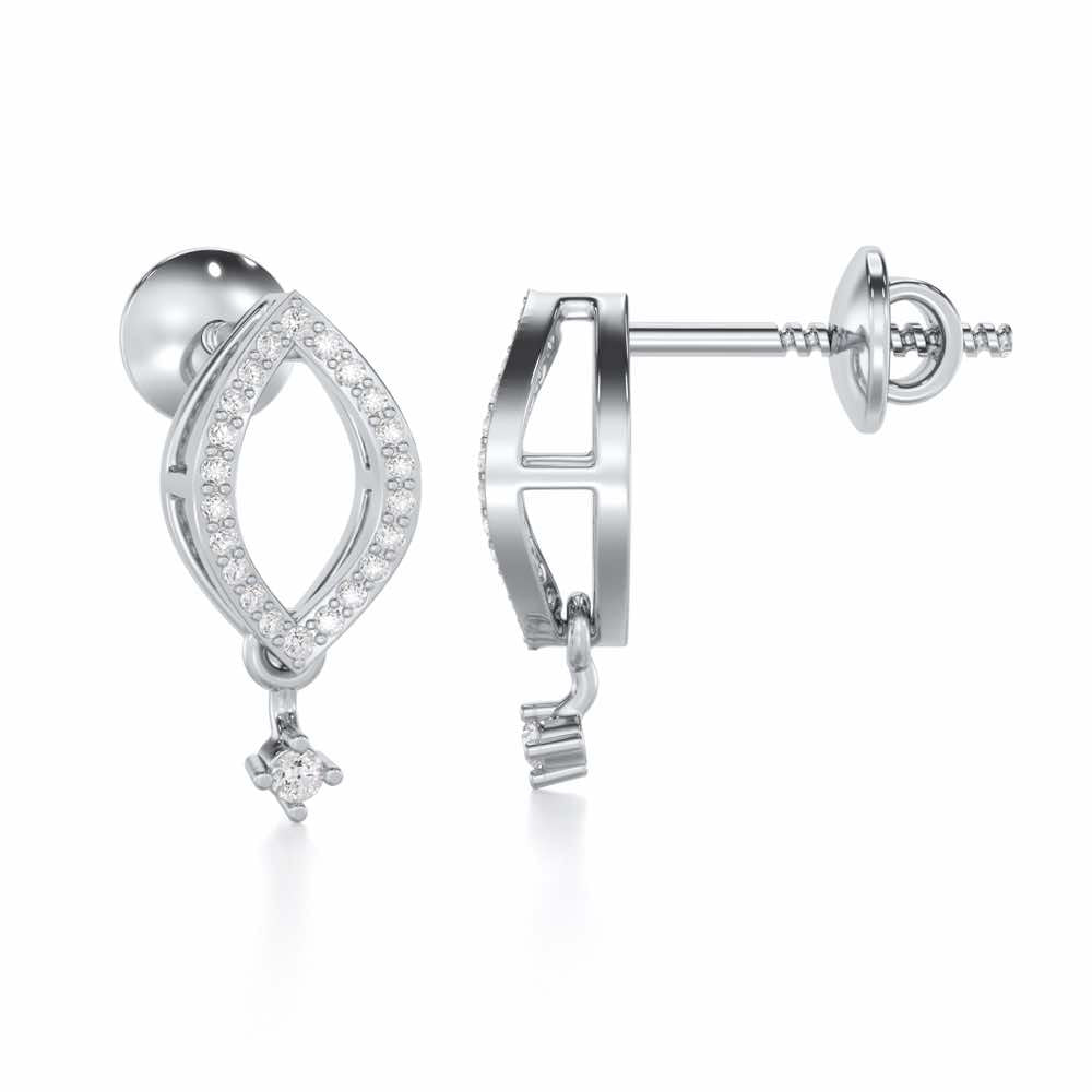Ocean Serenity Silver Earrings - White Gold - Image 4