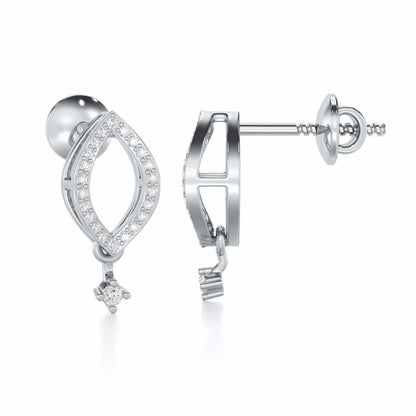 Ocean Serenity Silver Earrings - White Gold - Image 4