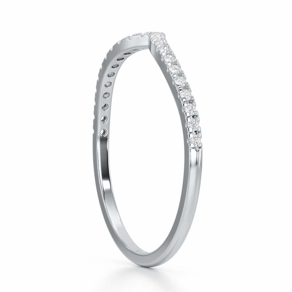 Velvet V Women Silver Ring - White Gold - Image 4