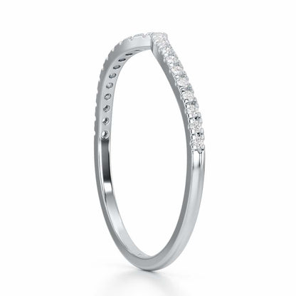 Velvet V Women Silver Ring - White Gold - Image 4