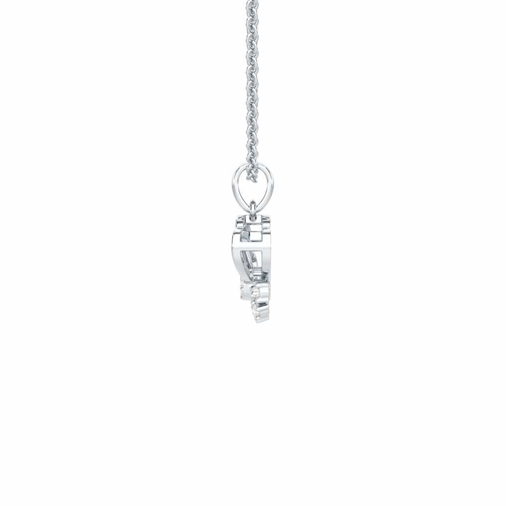 Graceful Glow Silver Pendant - White Gold - Image 4