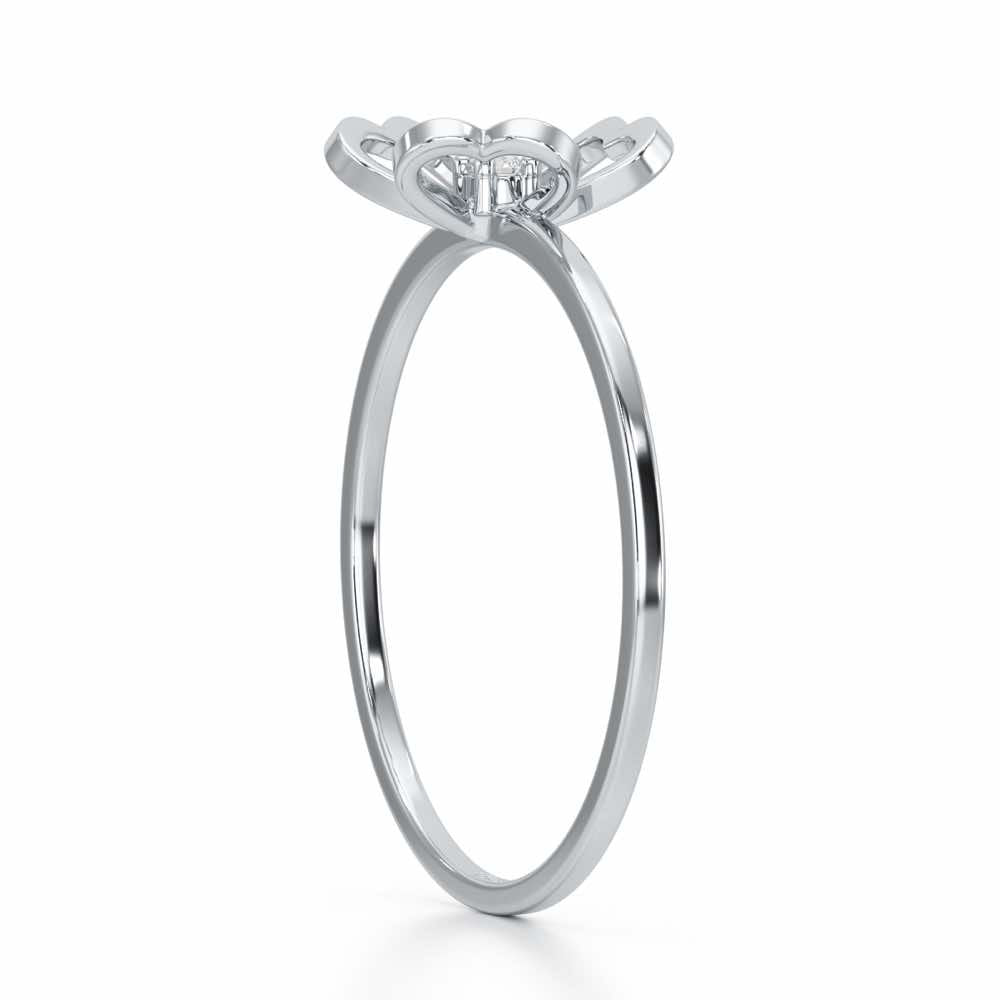 Flower Chord Silver Ring - White Gold - Image 4