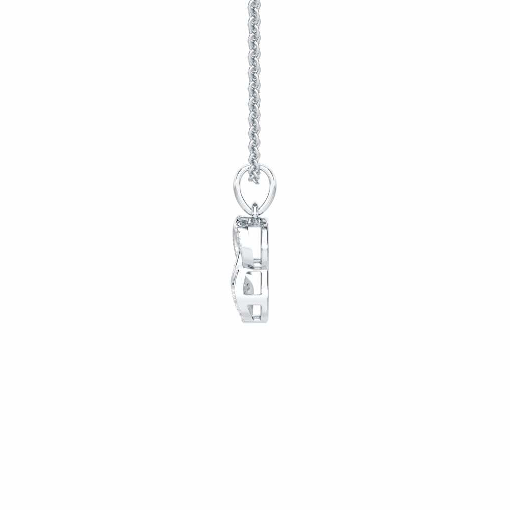 Leaf Glow Silver Pendant - White Gold - Image 4