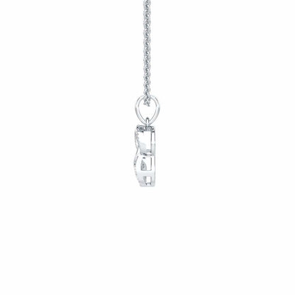 Leaf Glow Silver Pendant - White Gold - Image 4