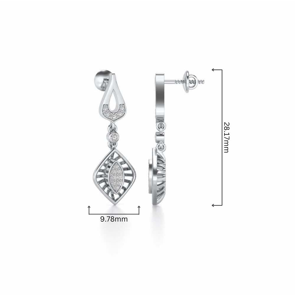 Voila Earring Drops - White Gold - Image 4