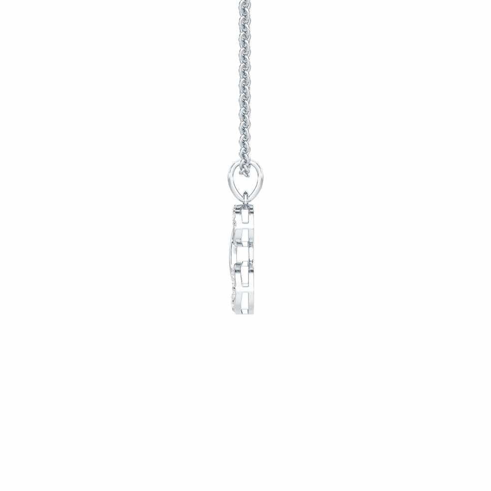 Delicate Halos Silver Pendant - White Gold - Image 4