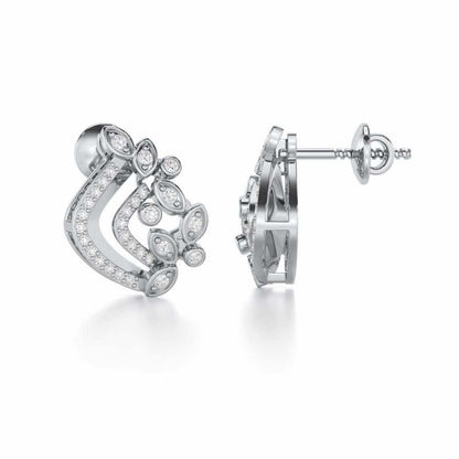 Melodic Bliss Silver Earrings - White Gold - Image 4