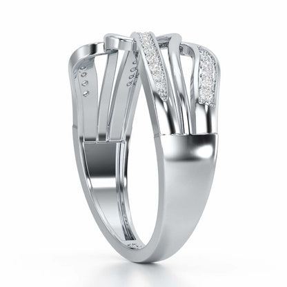 Luminis Wave Silver Ring - White Gold - Image 4