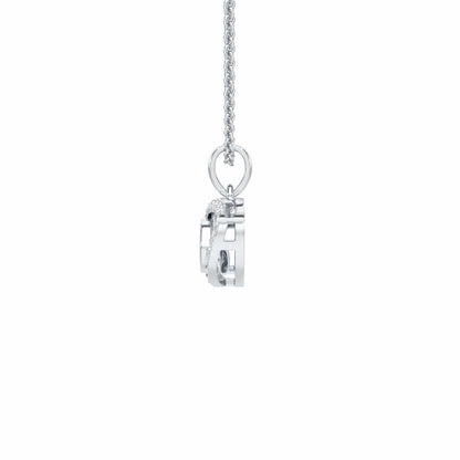 Evil Eye Charm Silver Pendant - White Gold - Image 4