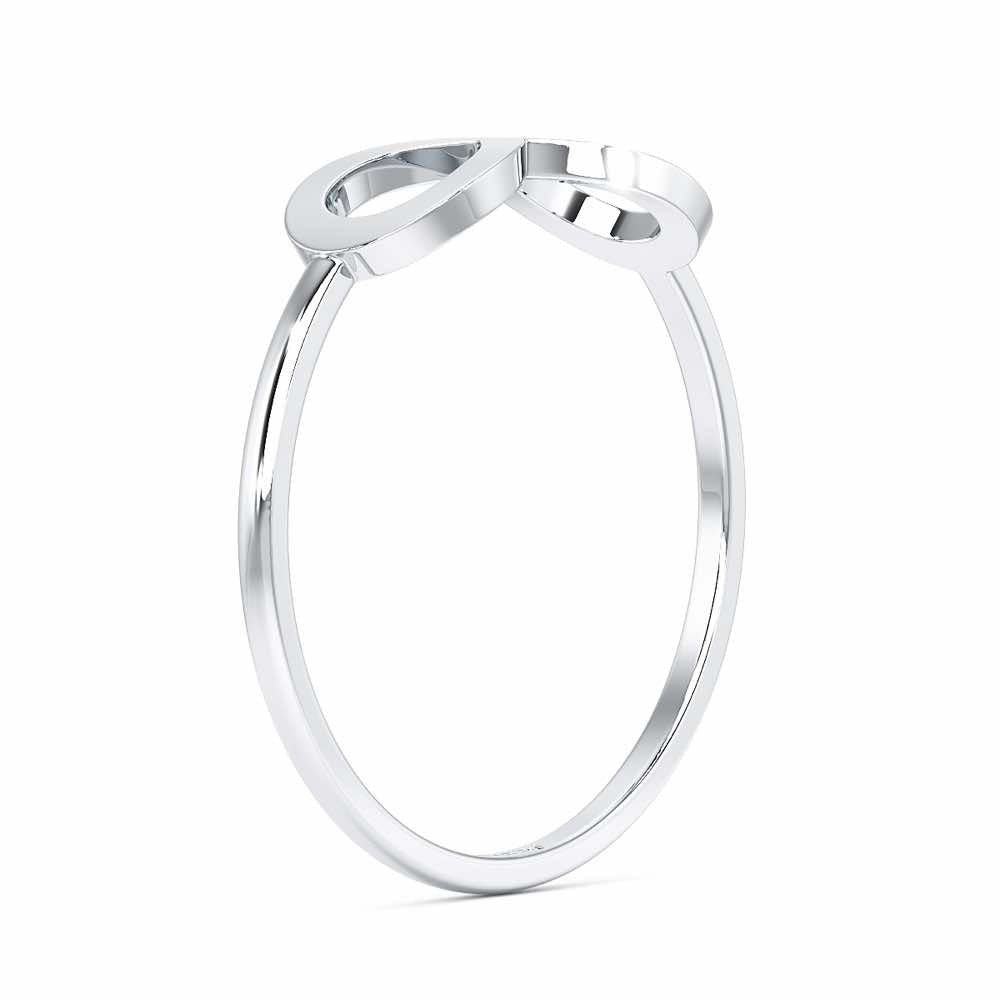 Dazzle Infinity Women Silver Ring - White Gold - Image 4