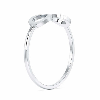 Dazzle Infinity Women Silver Ring - White Gold - Image 4