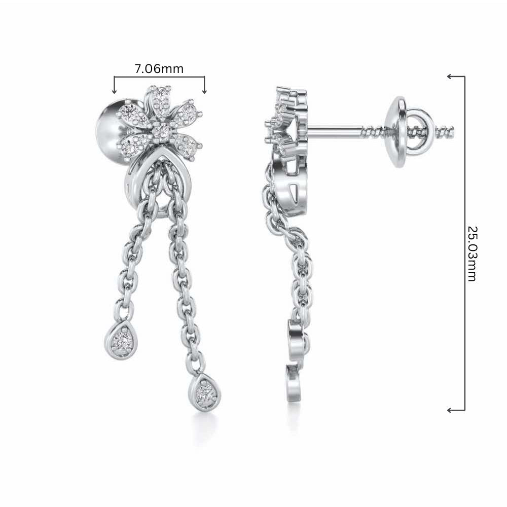 Disperse Silver Dangler Earrings - White Gold - Image 4