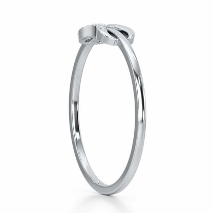 Quirky Wave Silver Ring - White Gold - Image 4