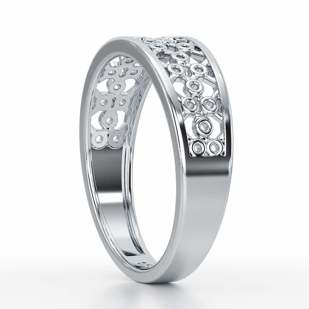 Mesh Aria Silver Ring for Women - White Gold - Image 4