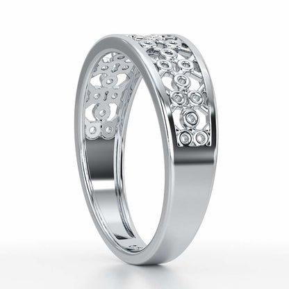 Mesh Aria Silver Ring for Women - White Gold - Image 4
