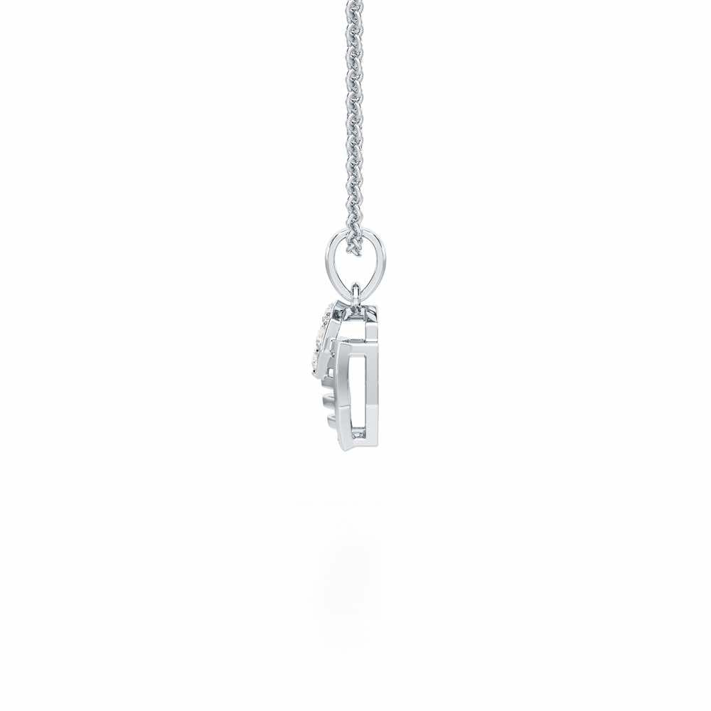 Twilight Whisper Silver Pendant - White Gold - Image 4