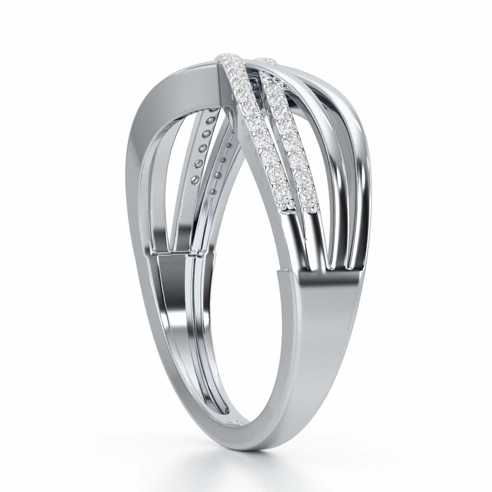 Misa Curves Silver Ring - White Gold - Image 4