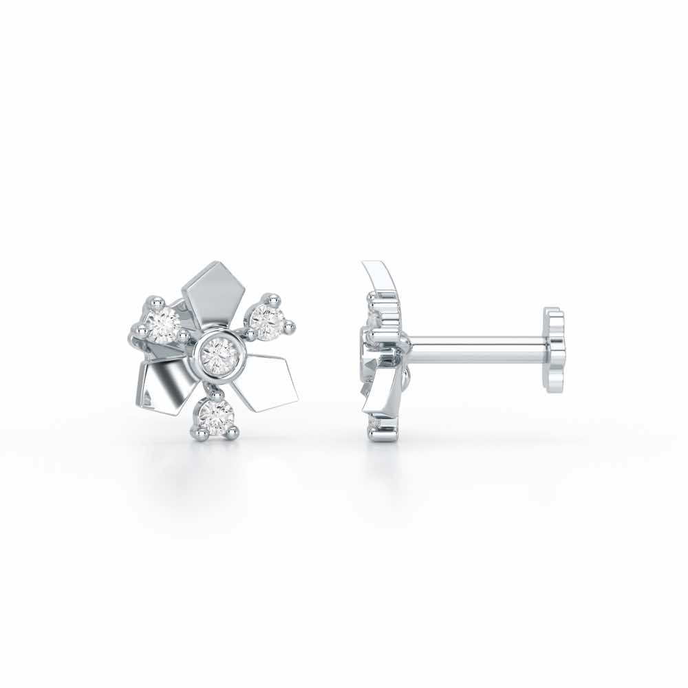 Epitome Silver Earrings - White Gold - Image 4