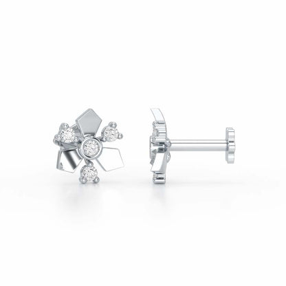 Epitome Silver Earrings - White Gold - Image 4