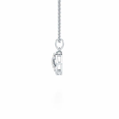 Celeste Sparkle Silver Pendant - White Gold - Image 4
