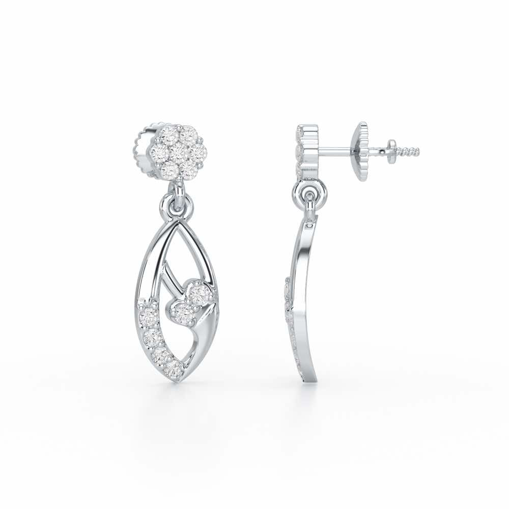 Flawless Epitome Dangler Silver Earrings - White Gold - Image 4