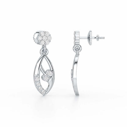 Flawless Epitome Dangler Silver Earrings - White Gold - Image 4