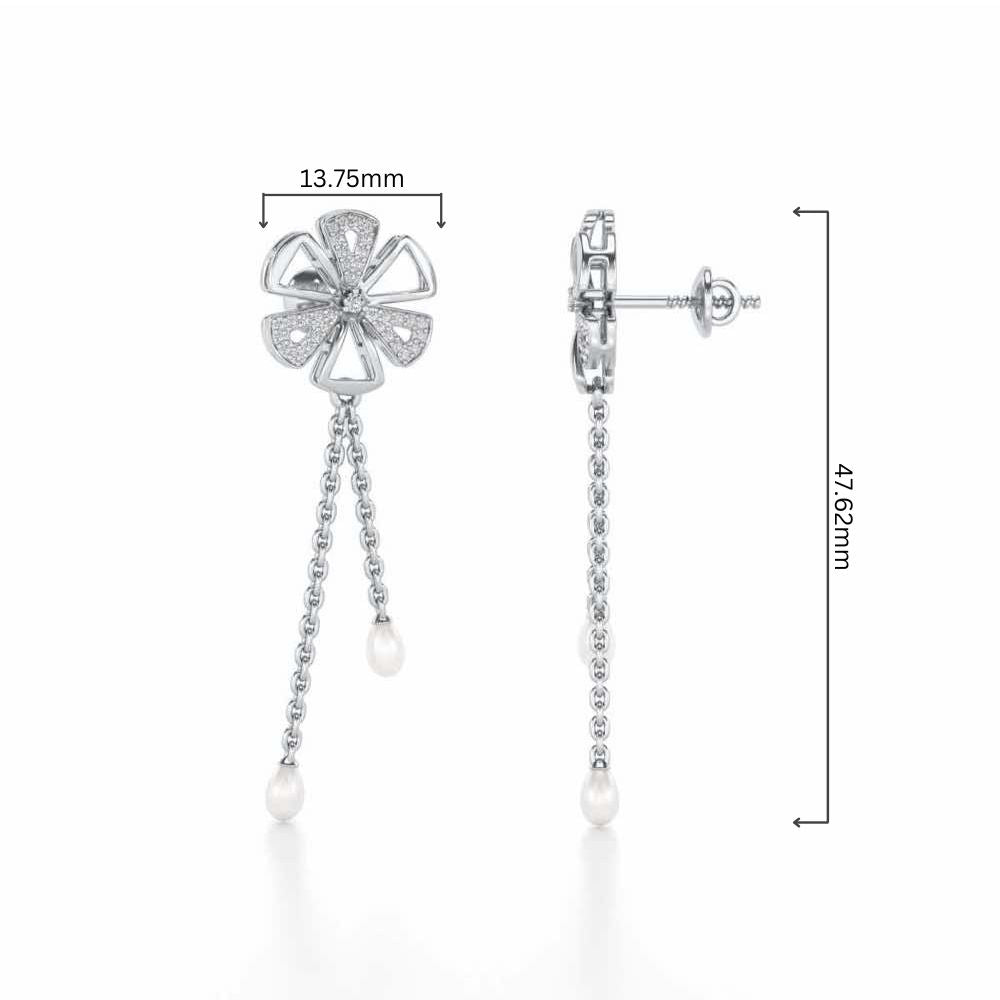 Wheely Silver Dangler Earrings - White Gold - Image 4