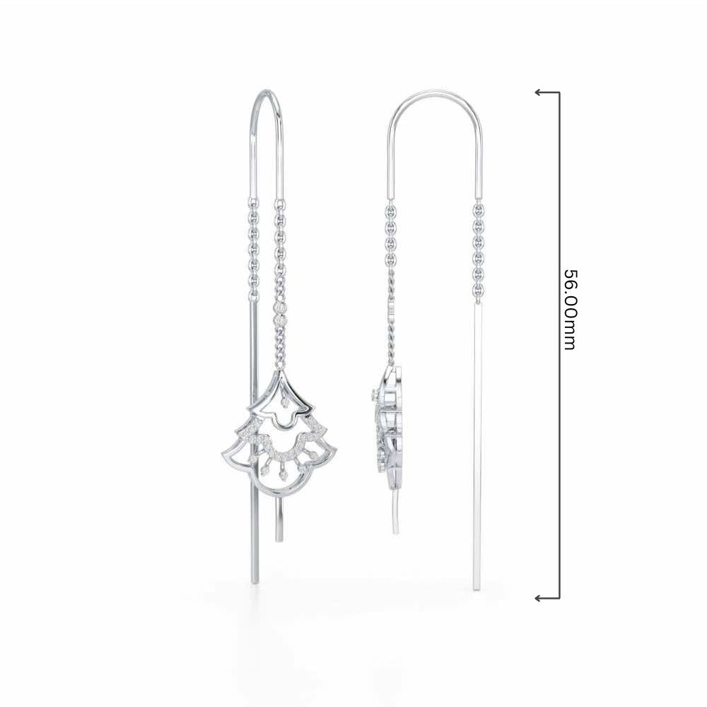 Ballina Silver Dangler Earrings - White Gold - Image 4